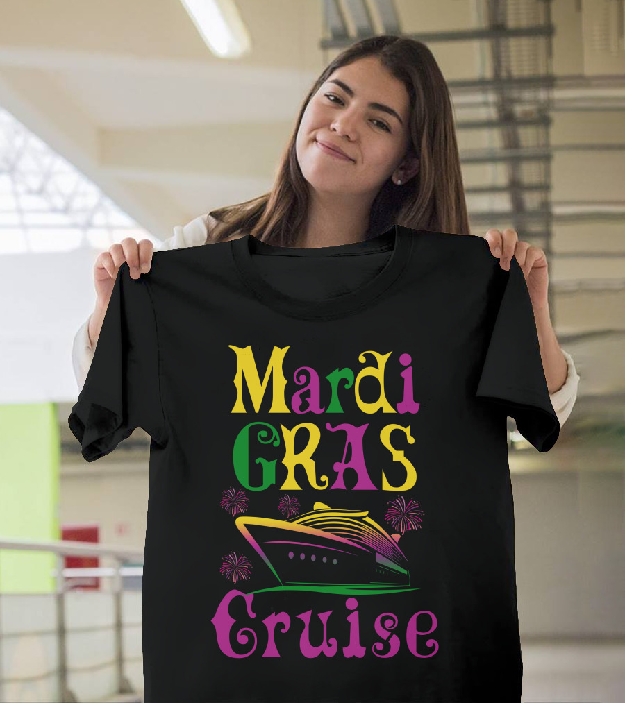 Mardi Gras Cruise Ship Fireworks T-Shirt