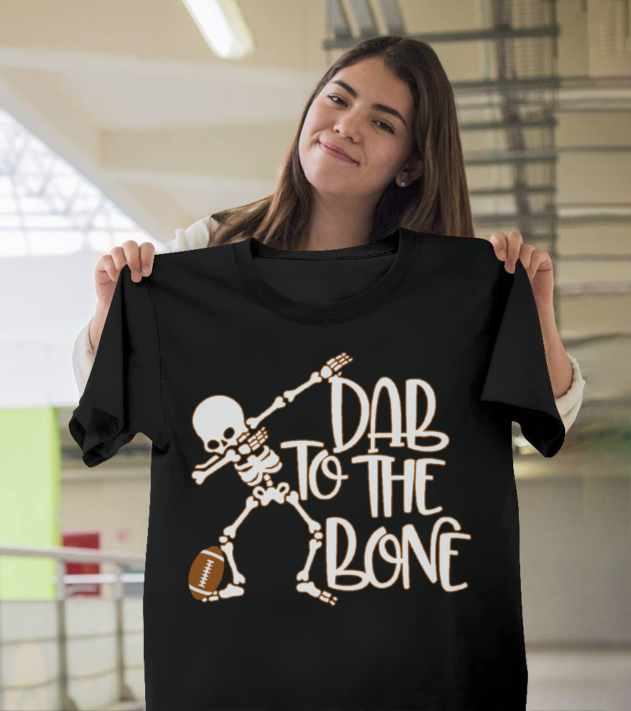 Skeleton Dab To The Bone Football T-Shirt