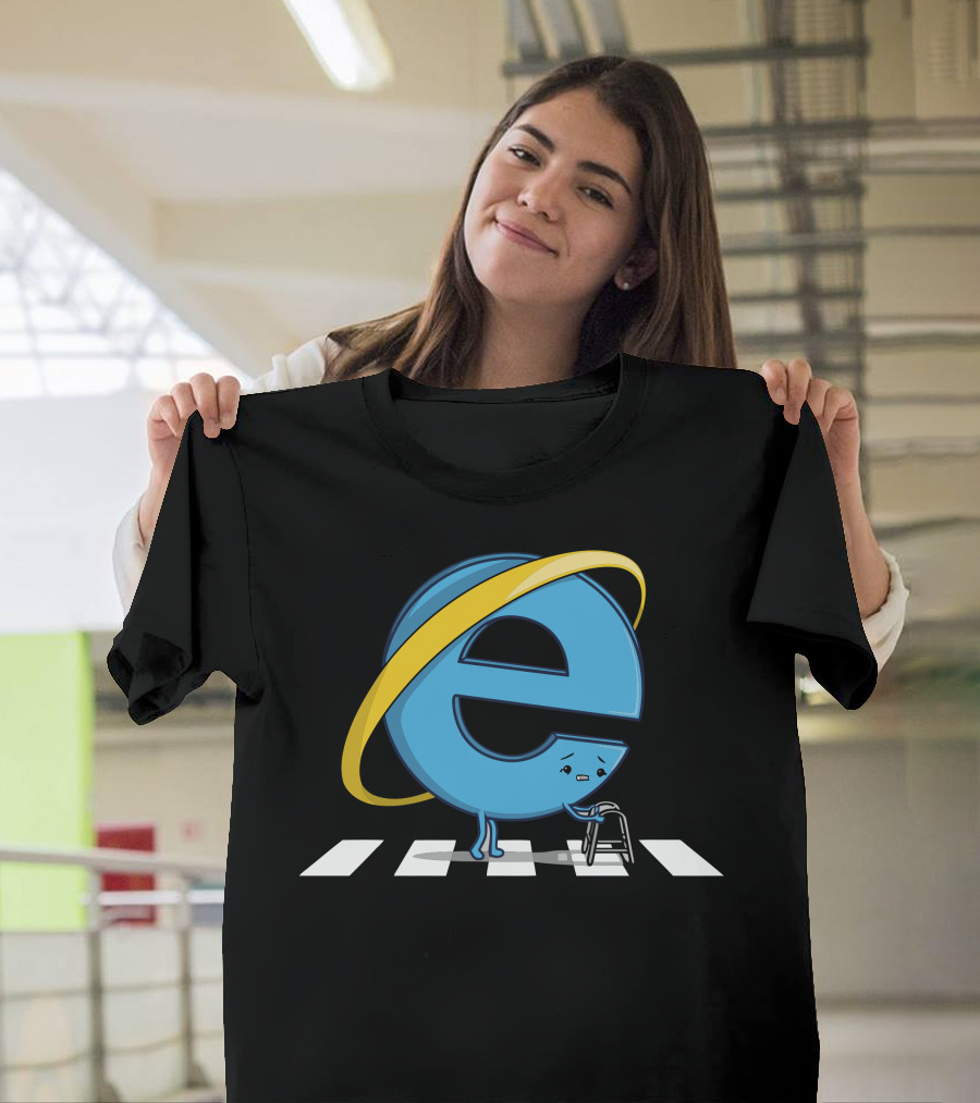 Internet Explorer Walking Frame Zebra Crossing T-Shirt