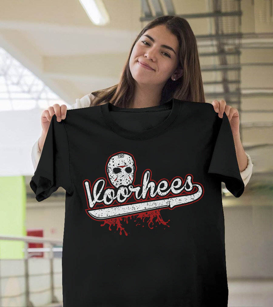 Jason Voorhees Mask Machete Horror Icon Blood Drip T-Shirt