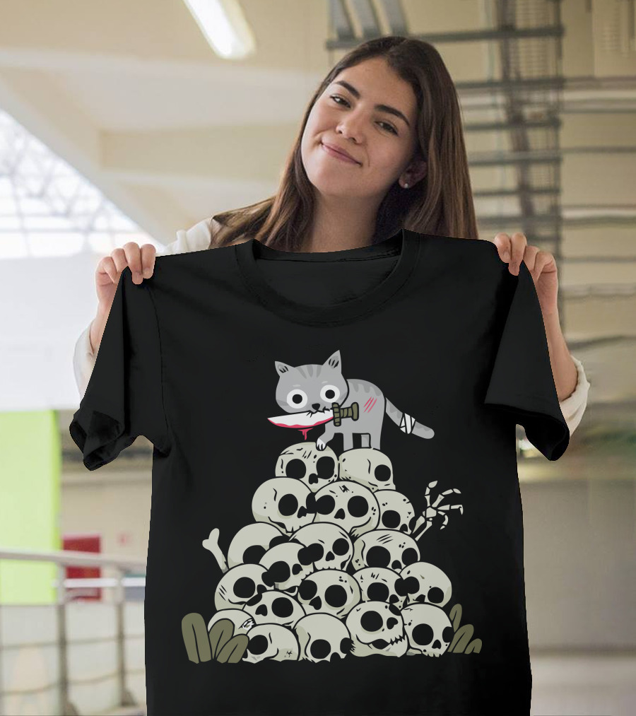 Killer Cat New Skull Pile T-Shirt