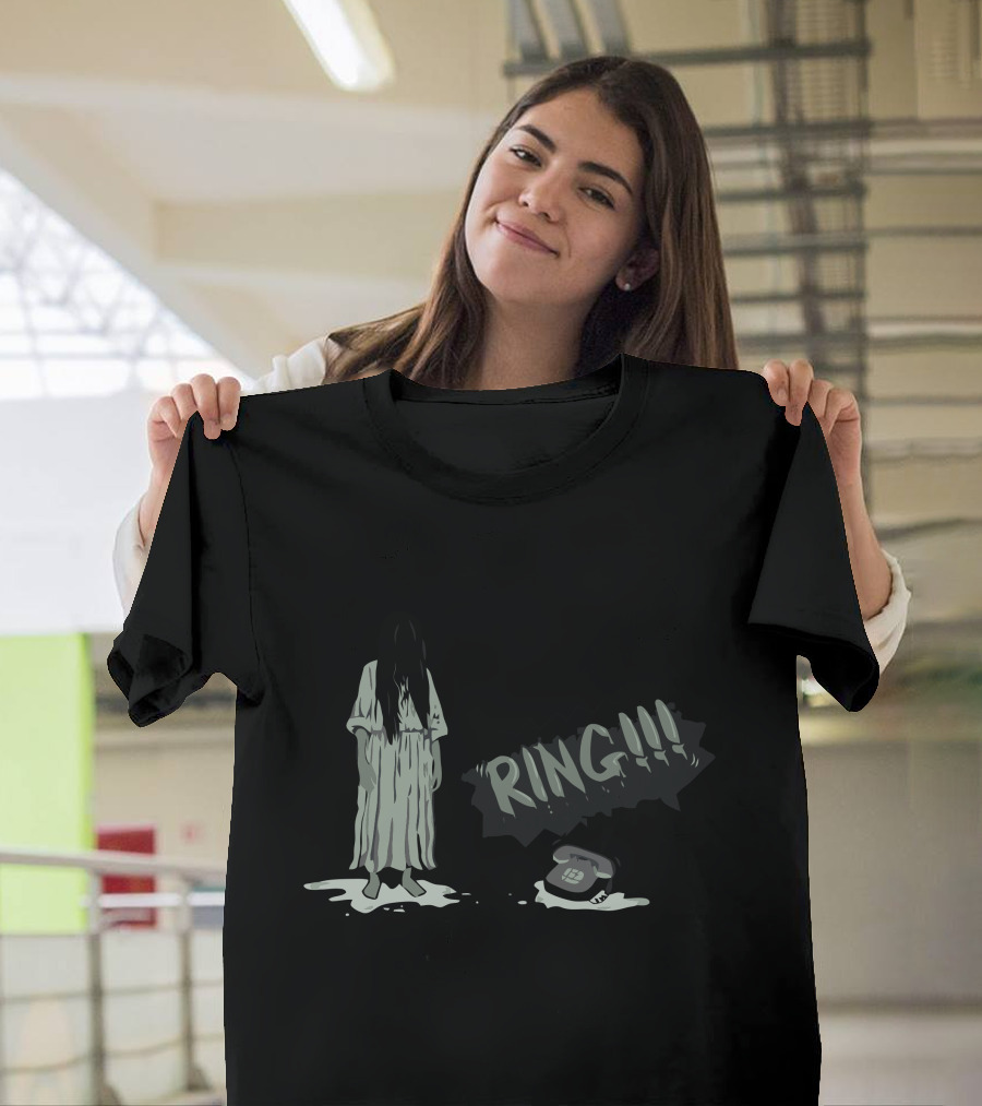 The Ring Horror Movie Creepy Girl with Telephone RING T-Shirt