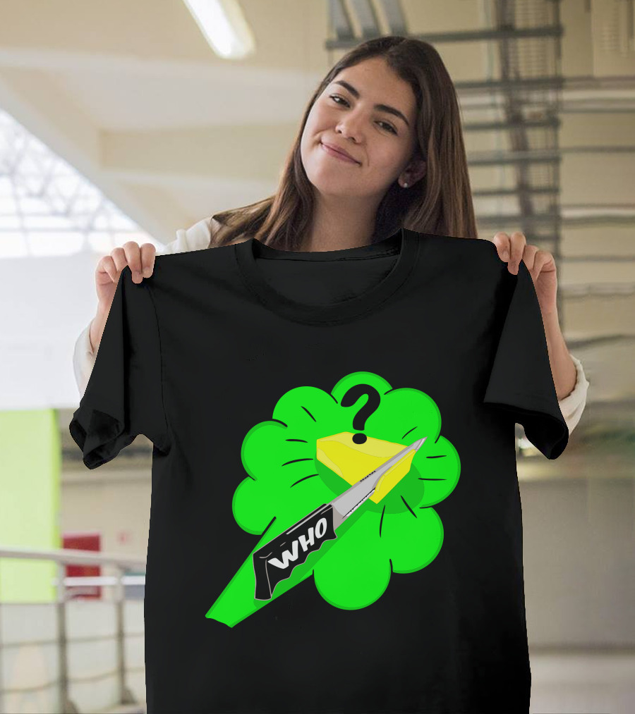 Who Cut The Cheese Knife Mystery Cloud T-Shirt