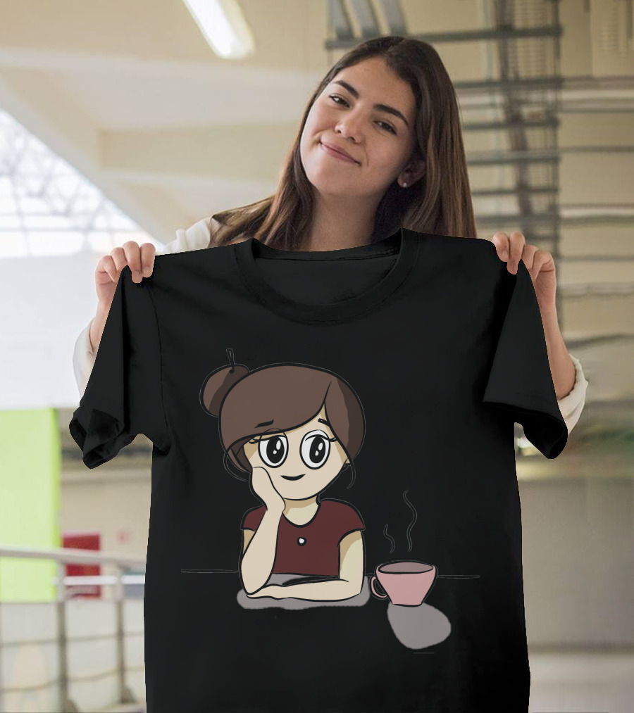 Simple Joys of Life Coffee Cartoon Girl T-Shirt