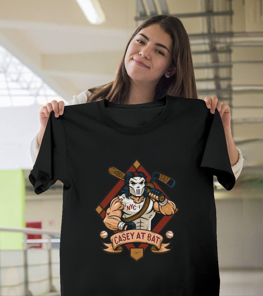 NYC Casey At Bat Villain Baseball Bat Masked Character T-Shirt