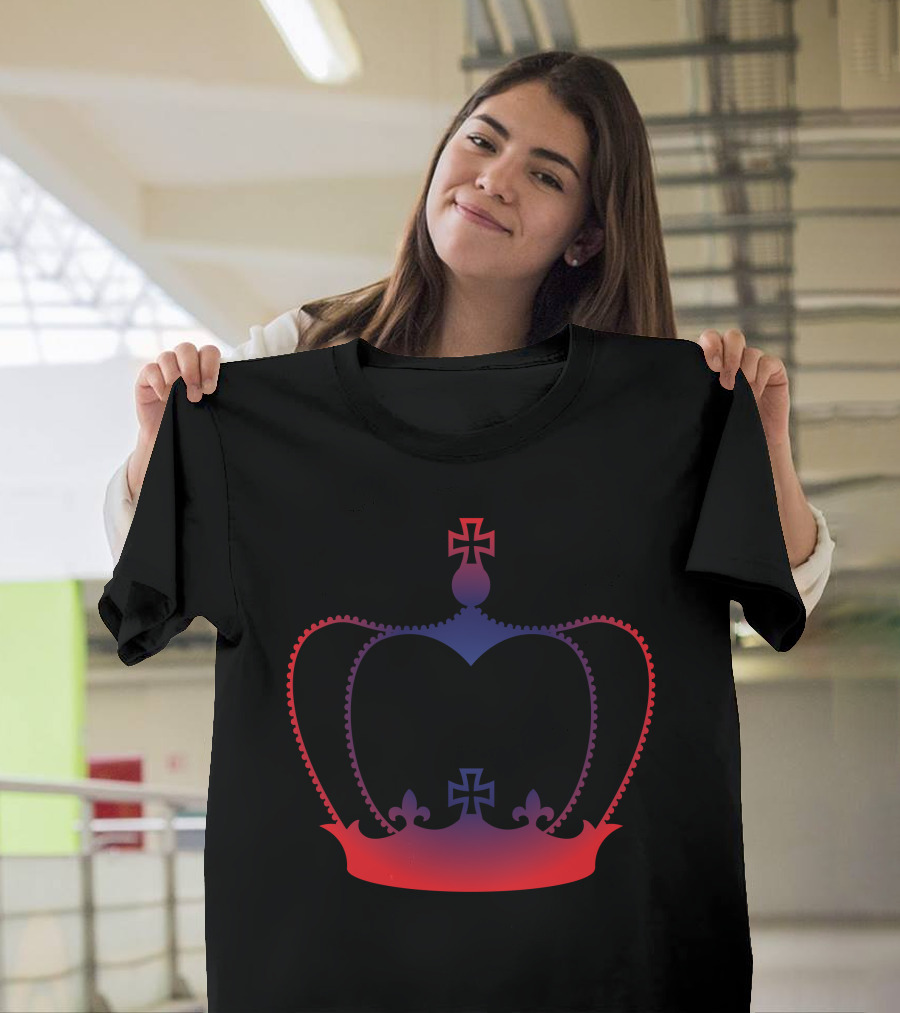 Cross Crown Gradient Red Blue T-Shirt