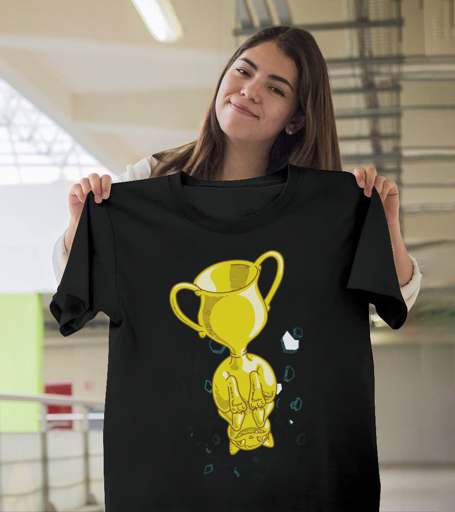 Catasstrophy Upside-Down Trophy with Cat Paw Prints T-Shirt
