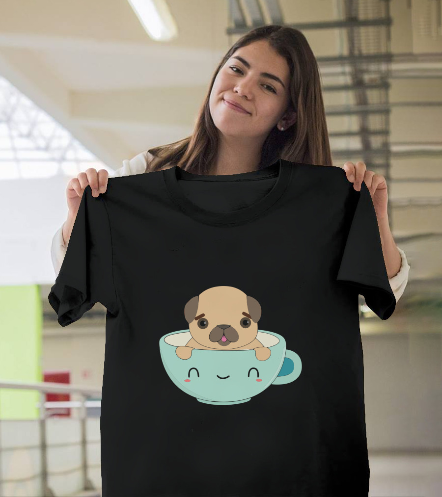 Coffee and the Pug in a Cup T-Shirt