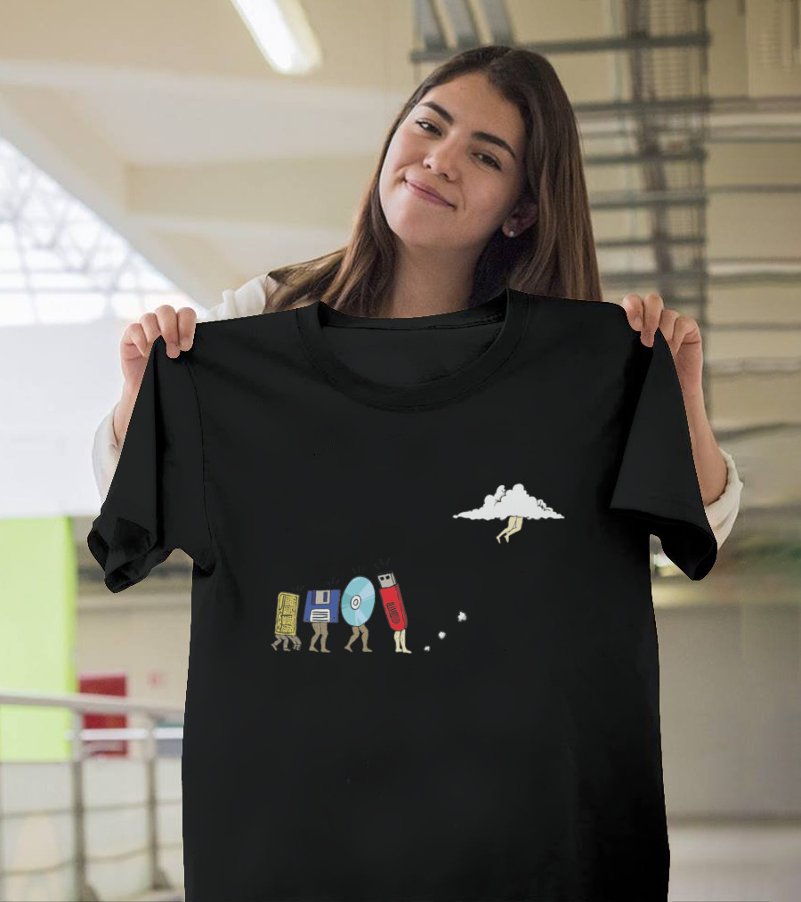 Evolution Of Storage: From Floppy Disk to Cloud Journey T-Shirt