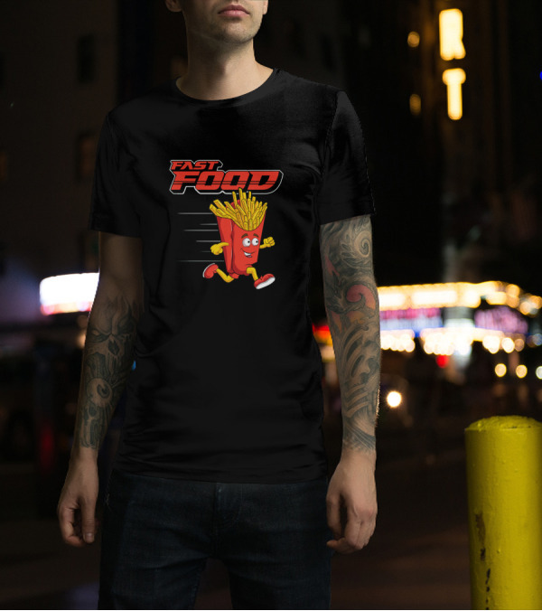Fast Food Running French Fries Punny T-Shirt