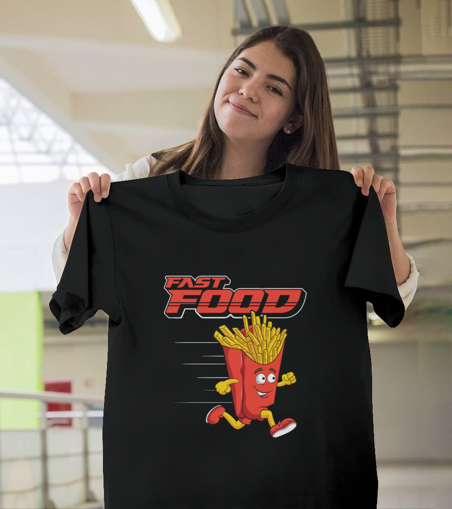 Fast Food Running French Fries Punny T-Shirt