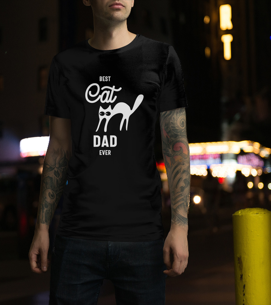 BEST CAT DAD EVER ICONIC CAT T-Shirt