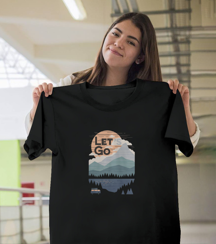 Let’s Go Mountain Adventure with Van and Sunset T-Shirt