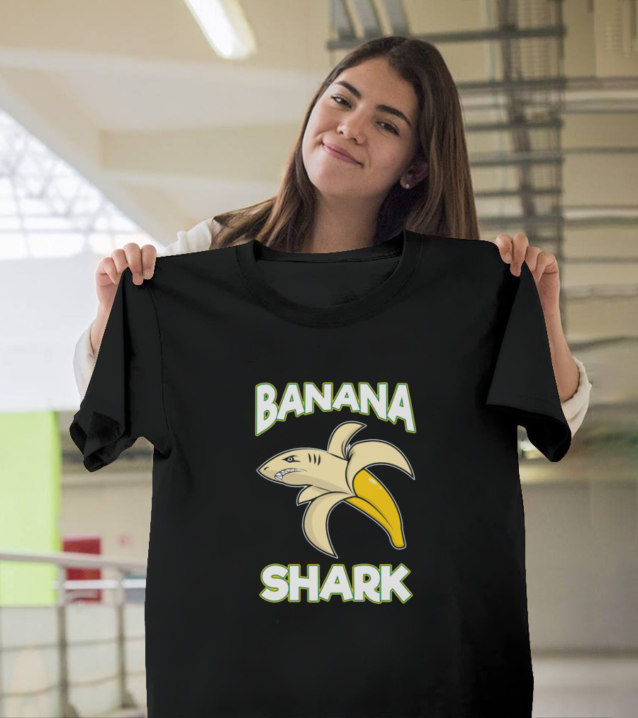 BANANA SHARK Cute And Funny T-Shirt