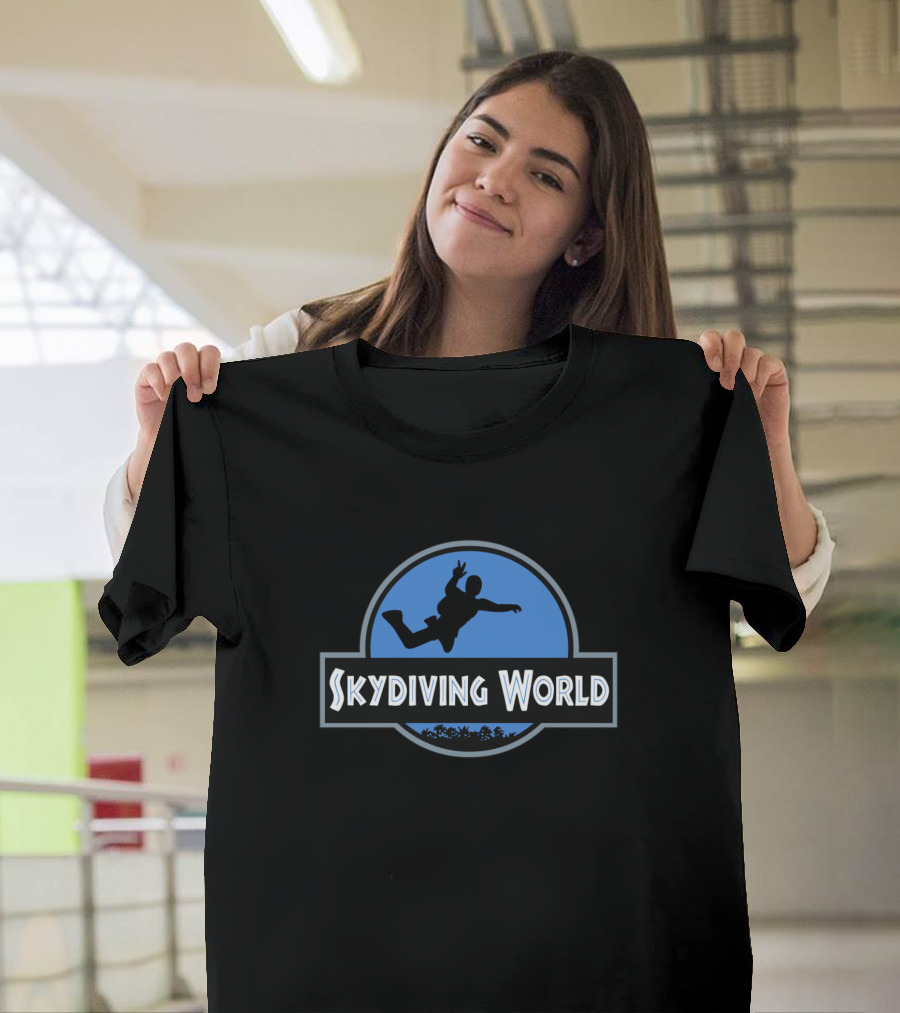 Skydiving World Jurassic Parody Logo Adventure T-Shirt