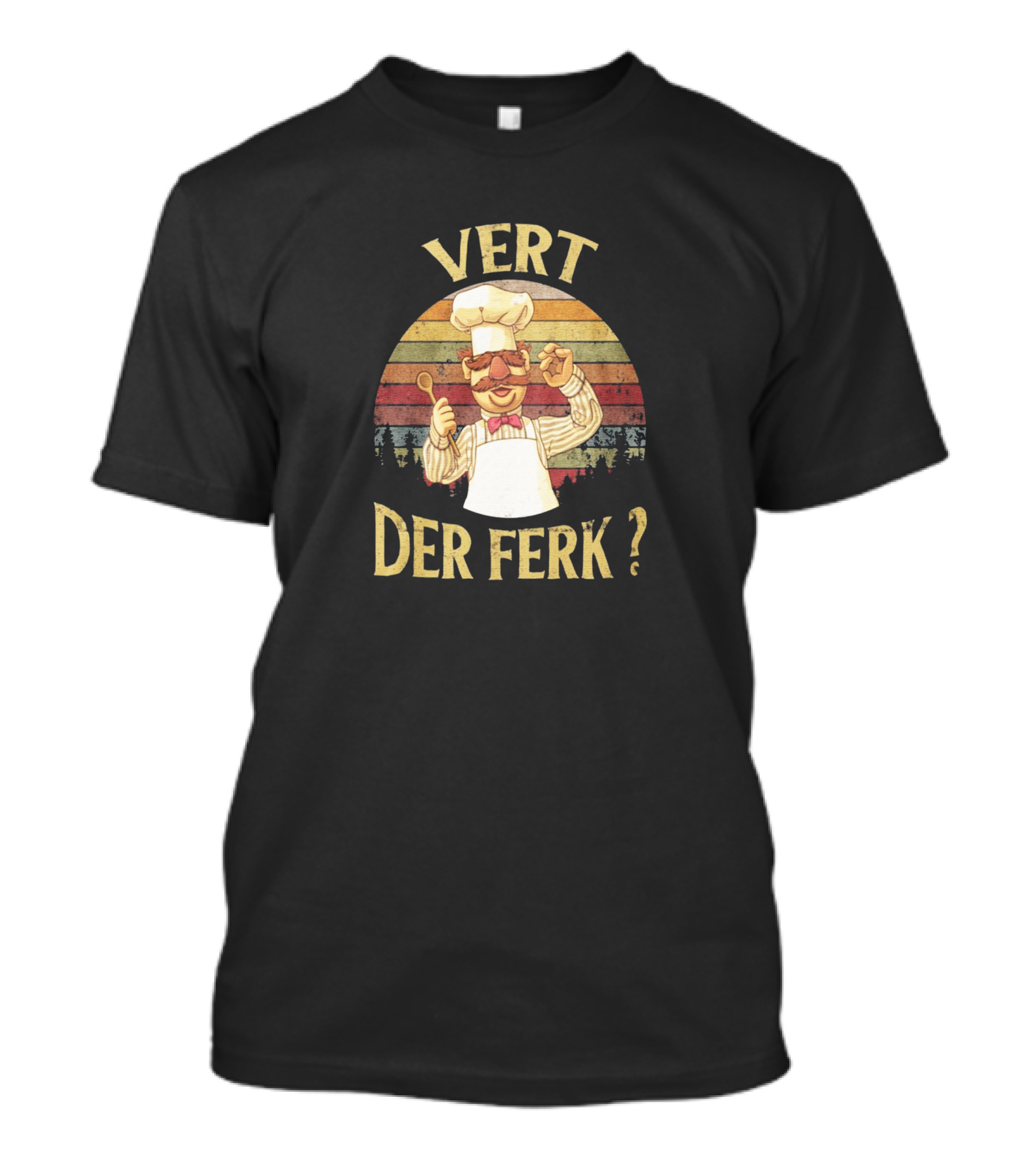 Vert Der Ferk Vintage Chef Cook Spoon Stripes T-Shirt