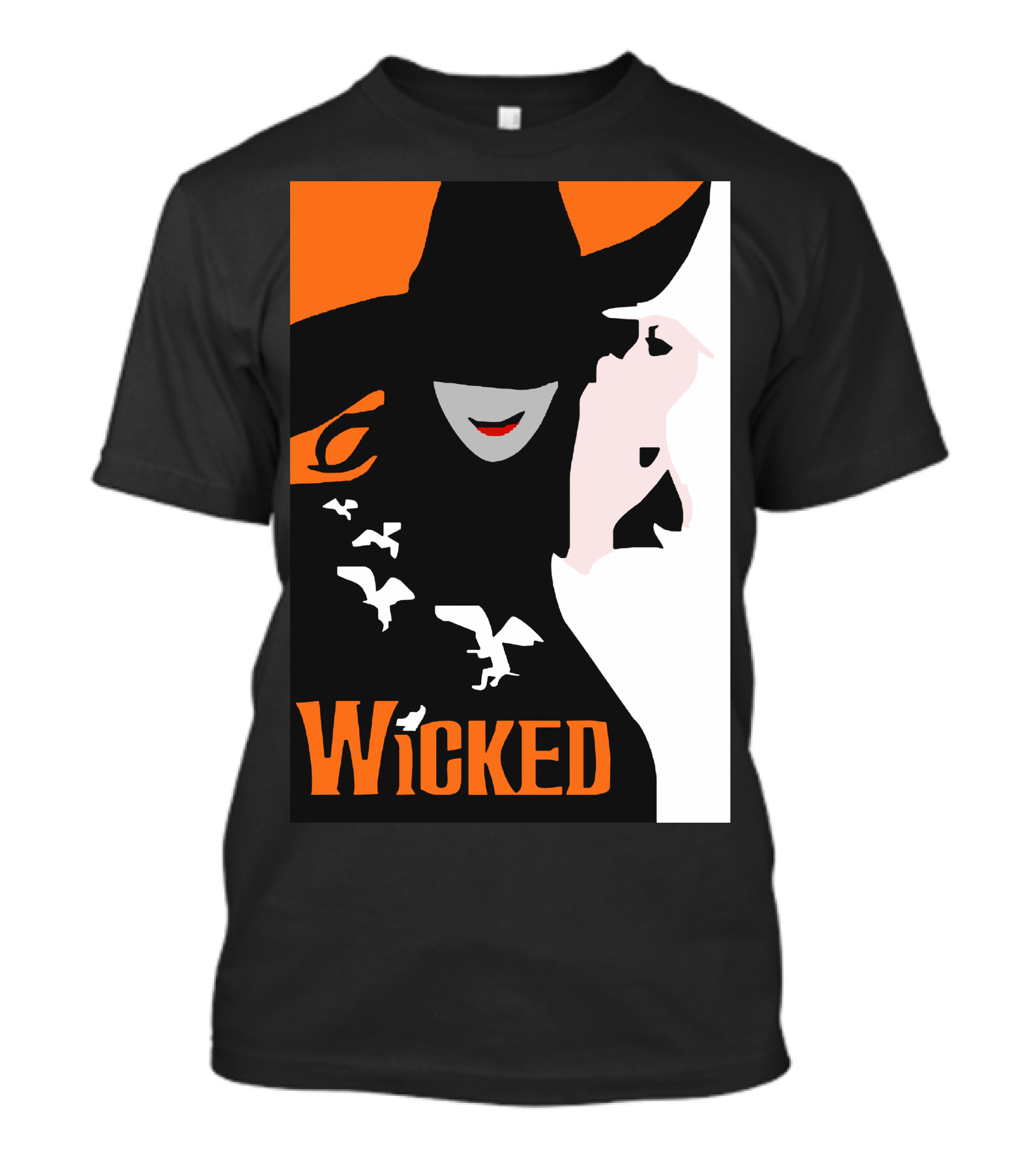 Wicked Broadway Musical Witch Silhouette And Flying Monkeys T-Shirt