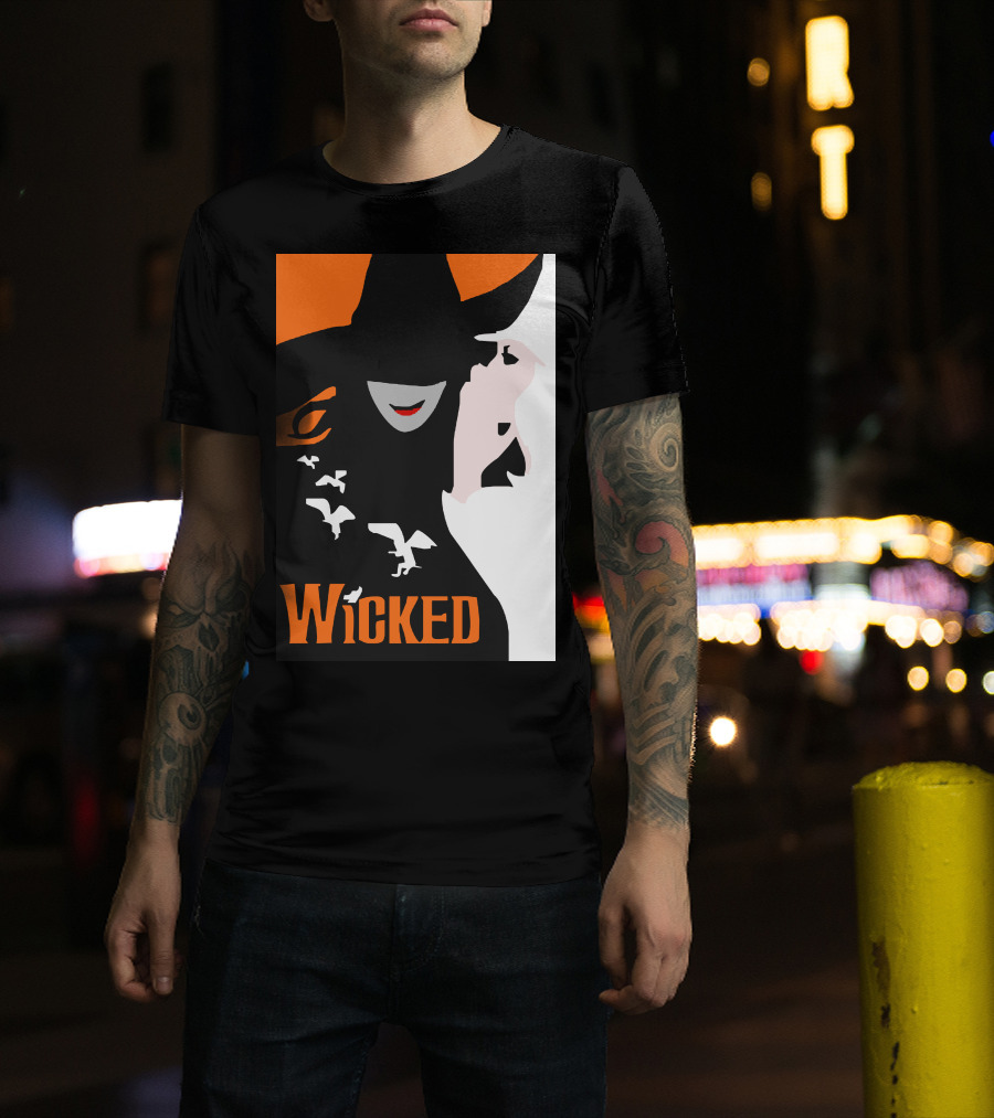 Wicked Broadway Musical Witch Silhouette And Flying Monkeys T-Shirt