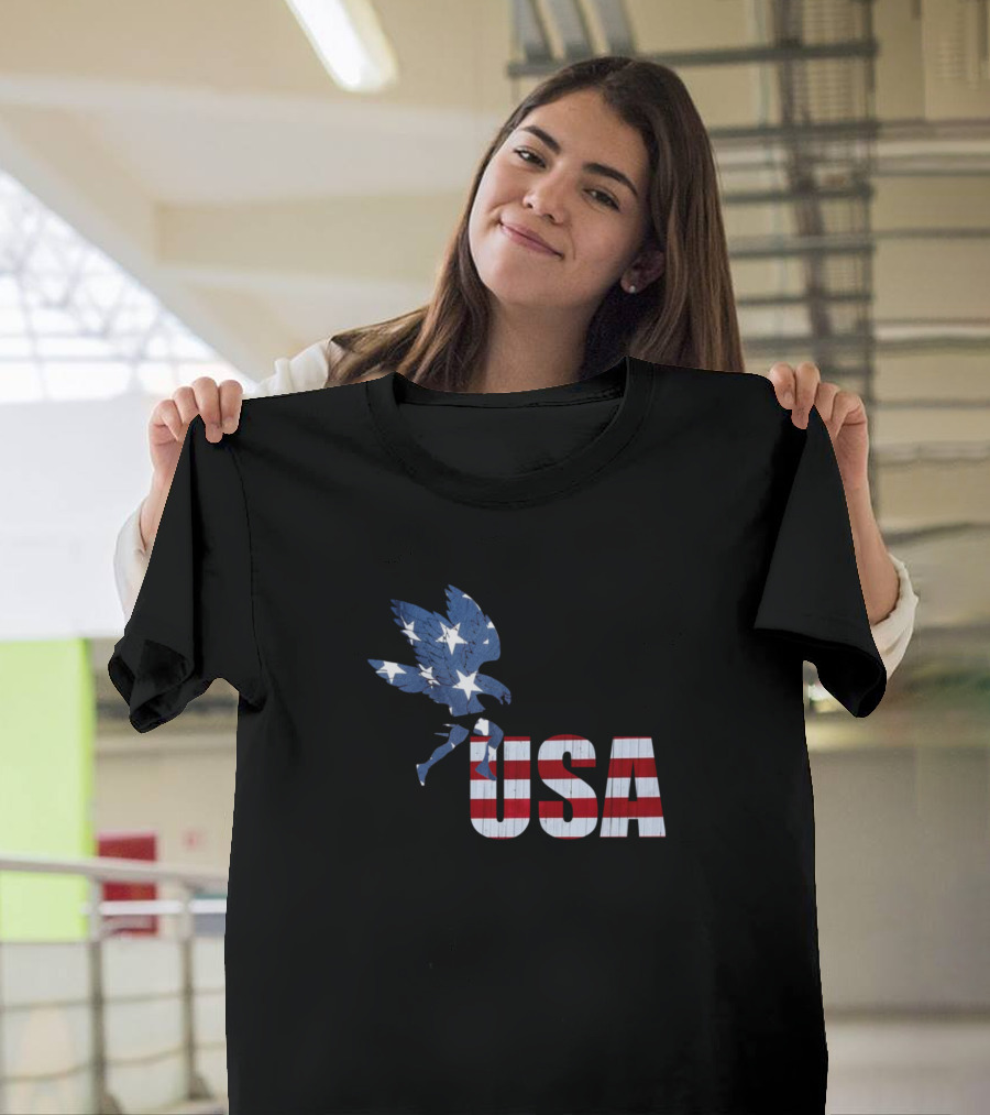 USA Flag Eagle Silhouette T-Shirt