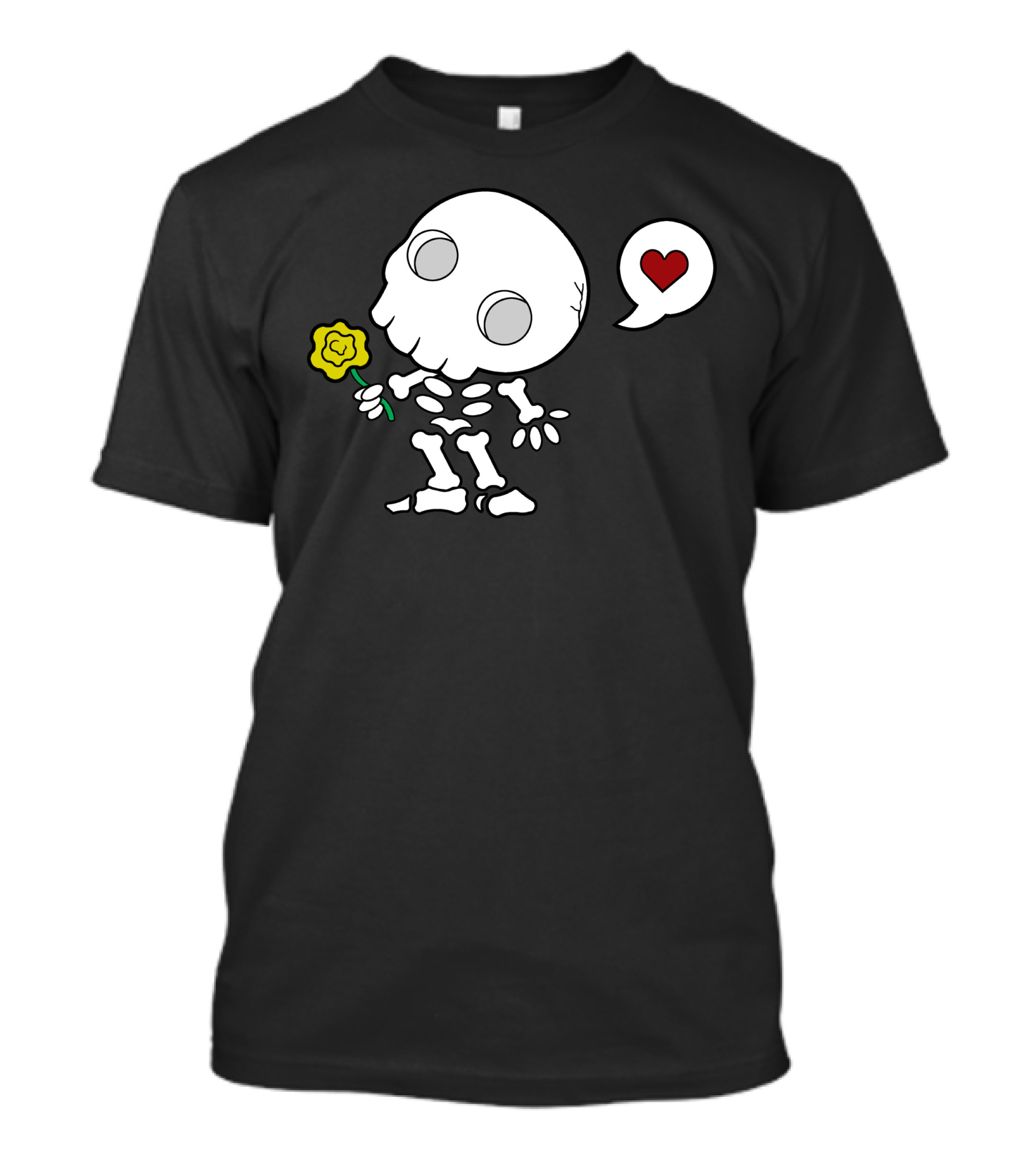 Amor De Los Muertos Skeleton With Heart And Flower T-Shirt