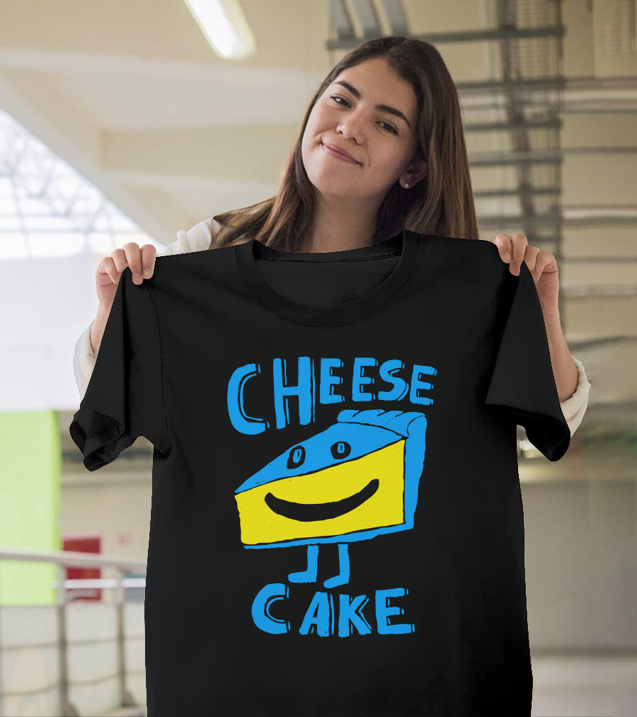 CHEESE CAKE Smiling Cartoon Slice with Legs and Eyes T-Shirt