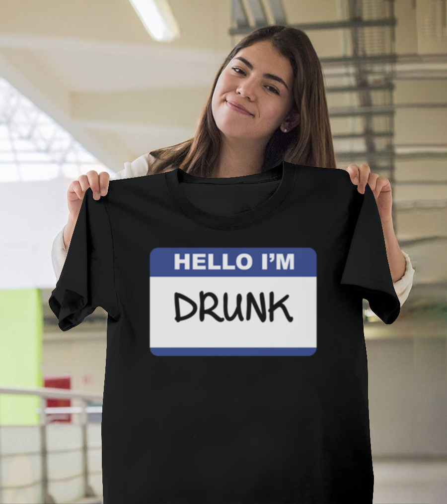 HELLO I'M DRUNK Badge T-Shirt