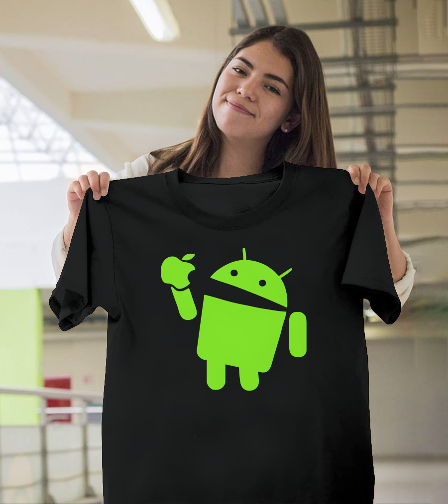 Android Logo Eating Apple T-Shirt
