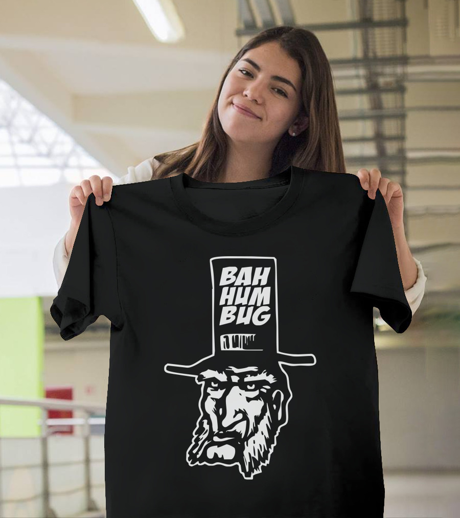 Buh Humbug Scrooge Grumpy Top Hat Face T-Shirt