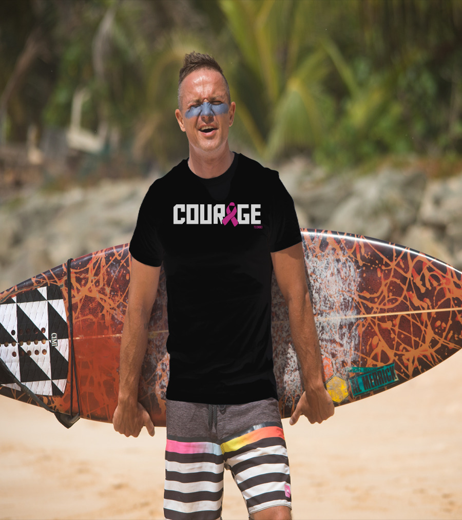 COURAGE Pink Ribbon Breast Cancer Awareness T-Shirt