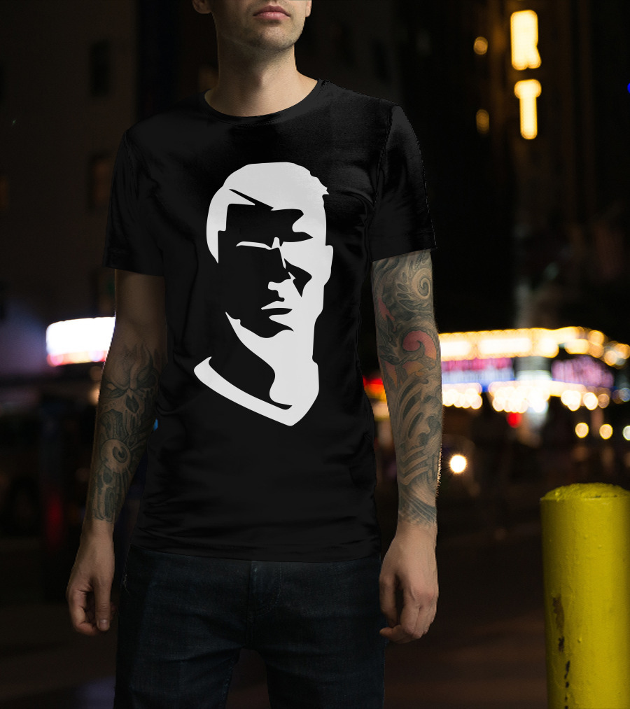 Cristiano Ronaldo Monochrome Silhouette Crew Neck Football Fan T-Shirt