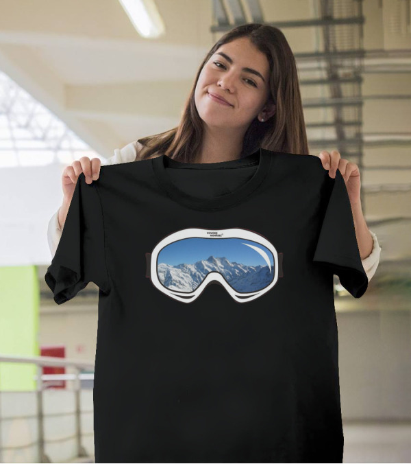 POWDER MONKEEZ Ski Goggles Mountain景 T-Shirt