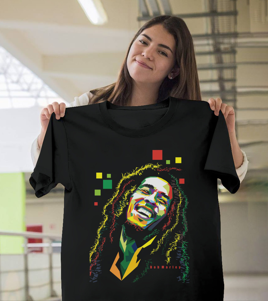 Bob Marley Rasta Way In Vibrant Colorful T-Shirt