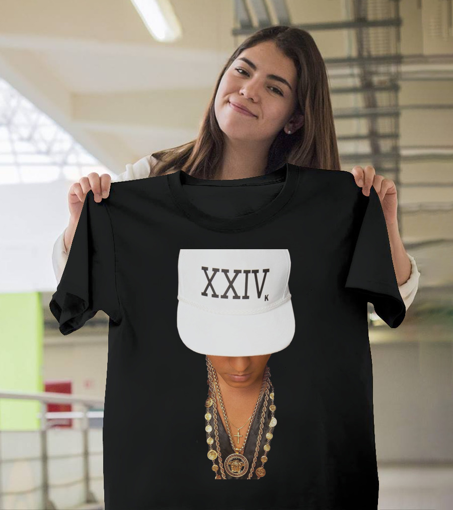 XXIV K Bruno Mars Chain Hat T-Shirt