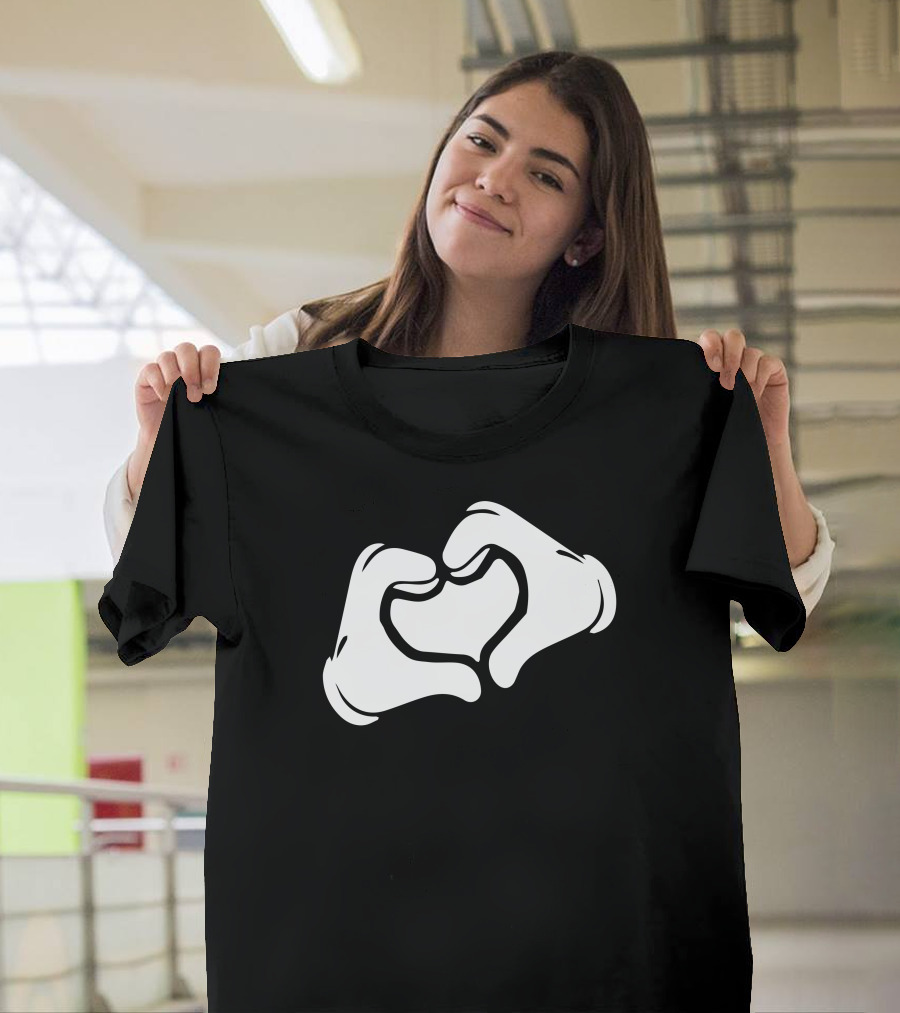 Cartoon Hands Making Heart Gesture T-Shirt