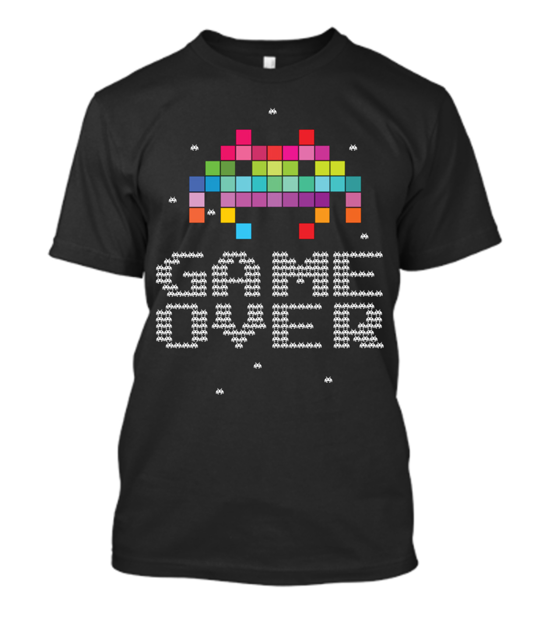 Game Over Pixel 8 Bit Space Invaders Retro Arcade T-Shirt