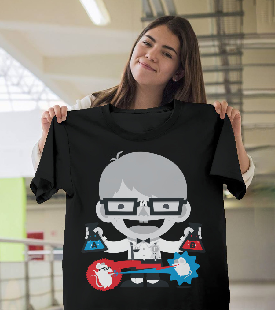 Science Fair Project Experiment with Beakers and Lab Mouse T-Shirt