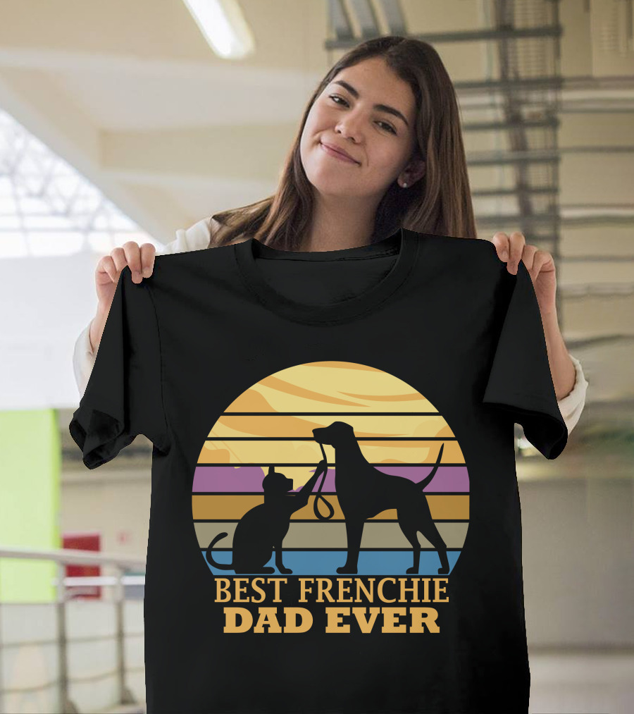 Best Frenchie Dad Ever Vintage T-Shirt