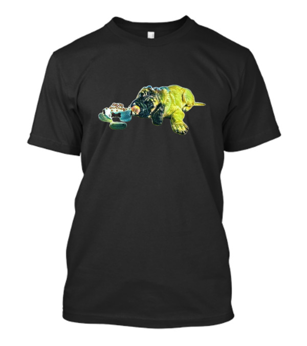 Mastiff Puppy Eating From Blue Bowl T-Shirt