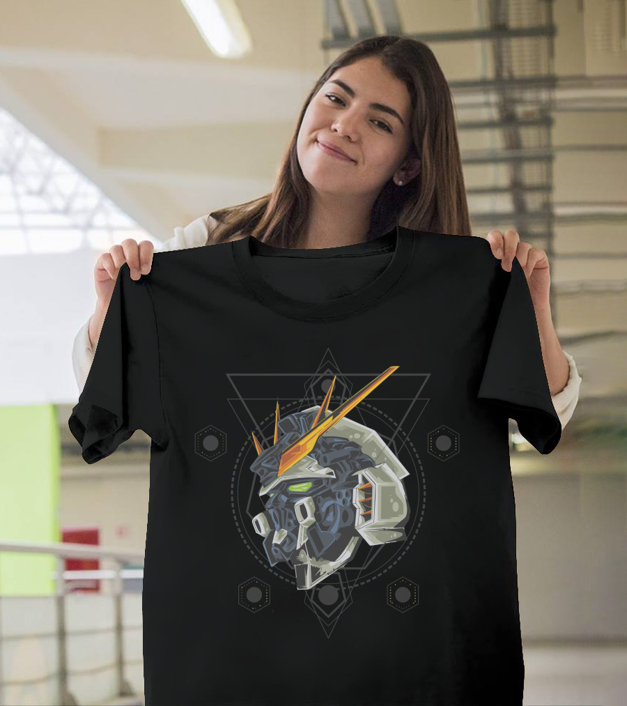 Robot Warrior Head Mecha Samurai Visor T-Shirt
