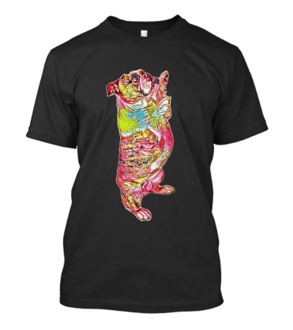 Standing Colorful Side View Bulldog T-Shirt