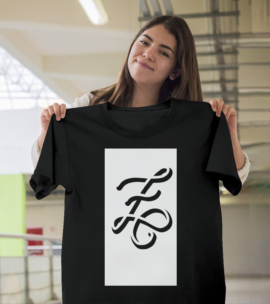 Untitled22 Ornate Script Initials Z and F T-Shirt