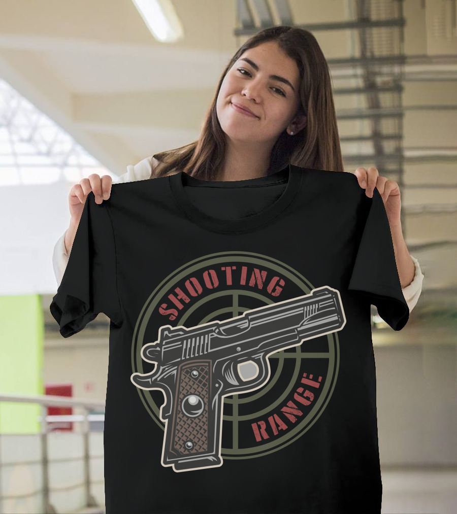 Shooting Range Gun with Target Circle T-Shirt