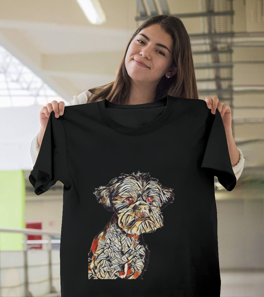 A Closeup Of A Curious And Intricately Patterned Dog with Red Eyes T-Shirt