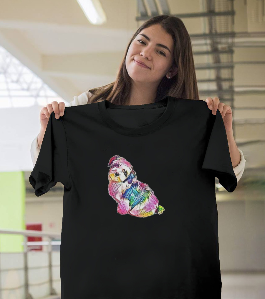 A Curious Havanese Dog Sittin' in Vibrant Colors T-Shirt
