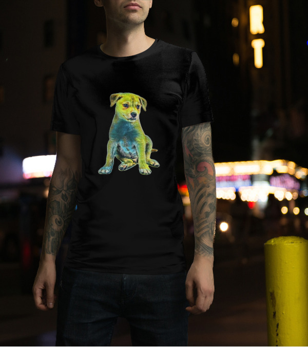 A Cute Little Shepherd Puppy Sitting Peacefully T-Shirt