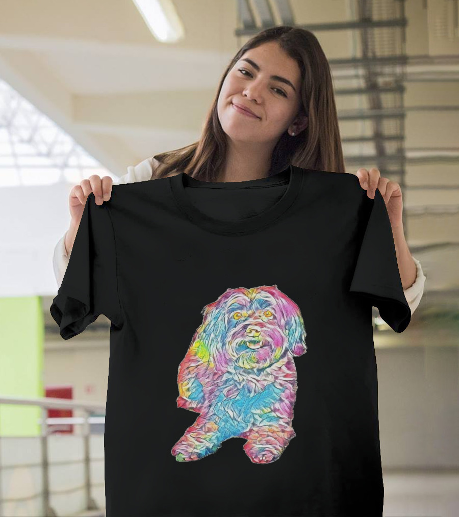 A Happy Havanese Dog Is Layin Multicolor T-Shirt