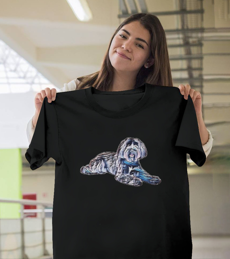 Tibetan Terrier Relaxed Pose Artful Canine T-Shirt