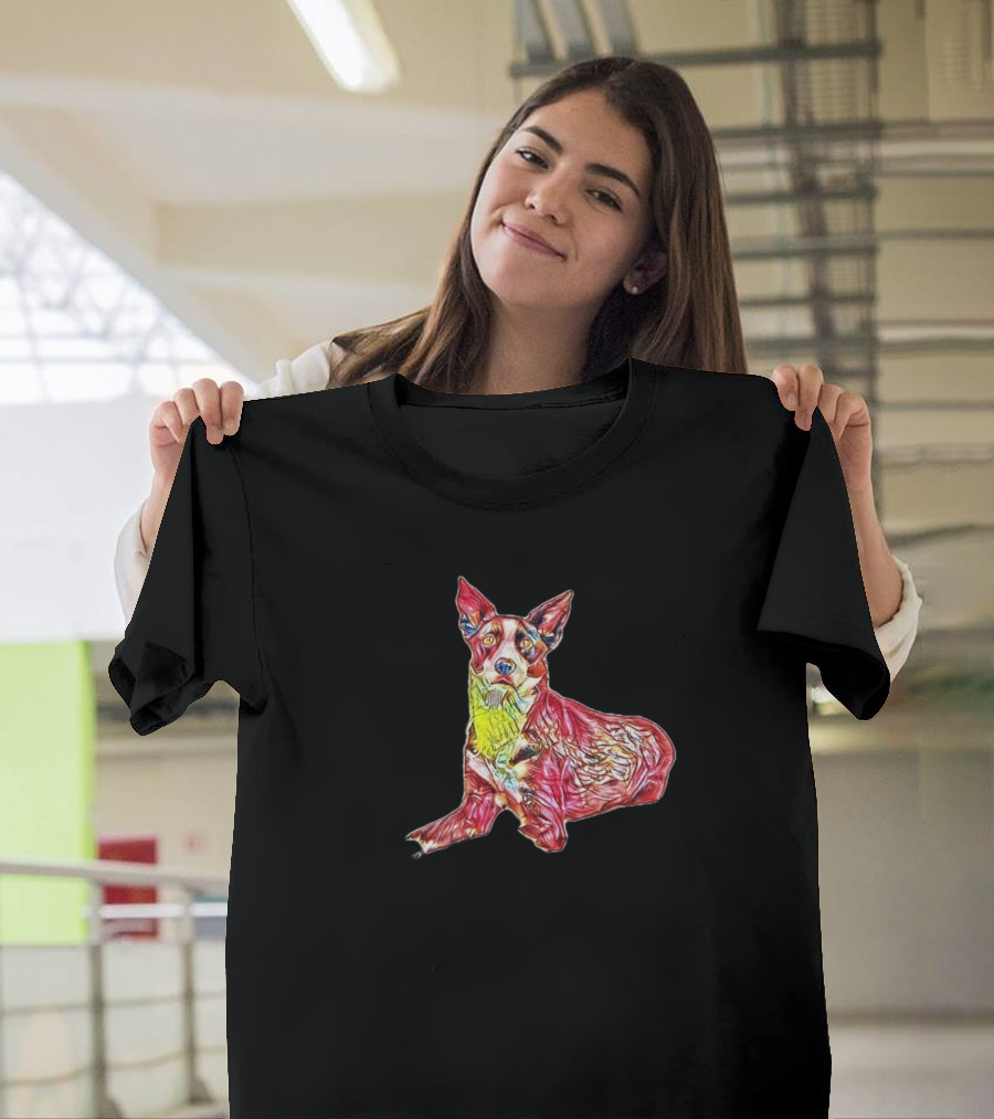 An Alert and Colorful Border Collie Mix T-Shirt