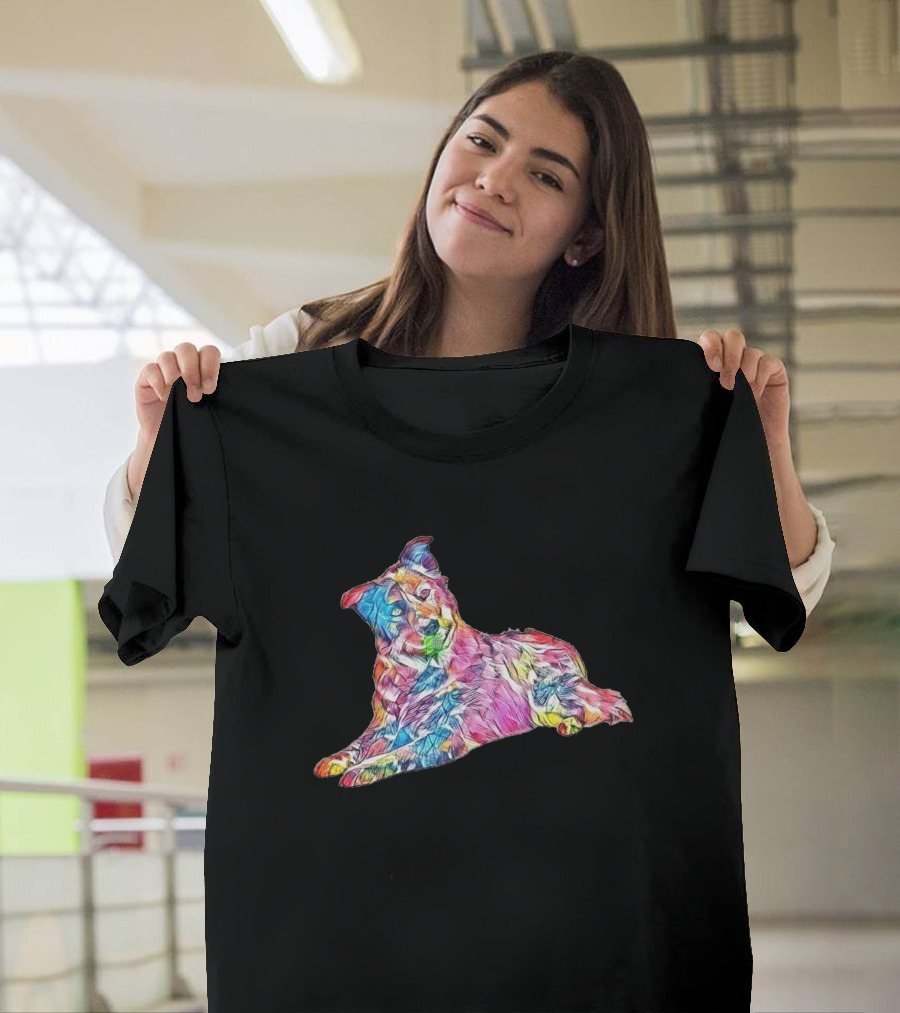An Attentive And Curious Aust Colorful Dog T-Shirt