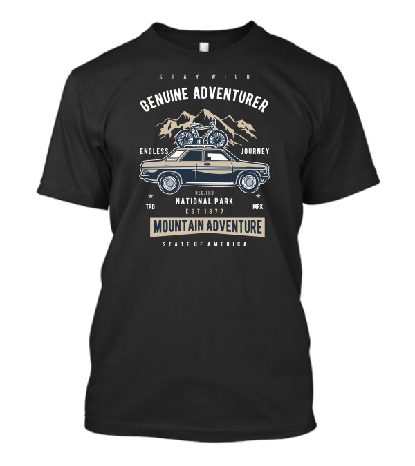 Stay Wild Genuine Adventurer Endless Journey National Park Mountain Adventure State Of America T-Shirt